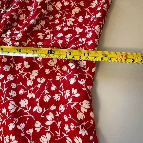 Reformation Felix Red Floral-Print Mini Dress | Size 4 - Picture 13 of 15